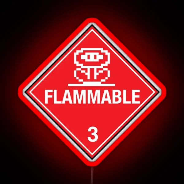 Flower Power Flammable Placard RGB Neon Sign