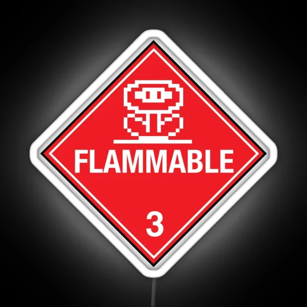 Flower Power Flammable Placard RGB Neon Sign