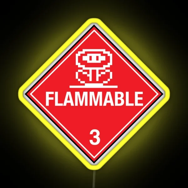 Flower Power Flammable Placard RGB Neon Sign