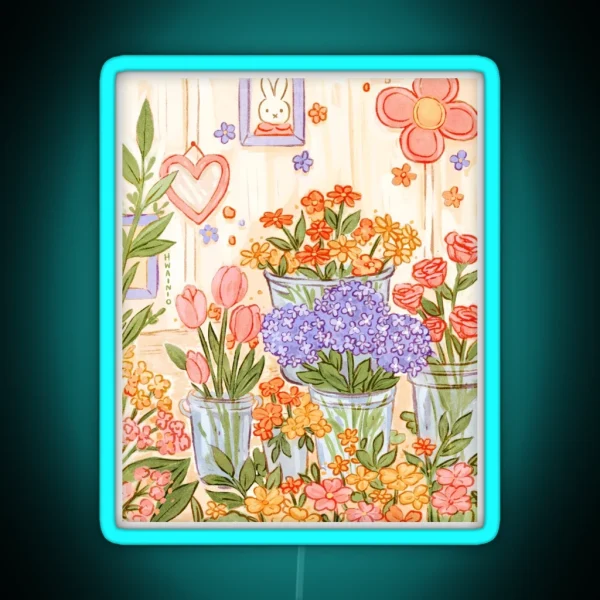 Flower Shop Of Love RGB Neon Sign