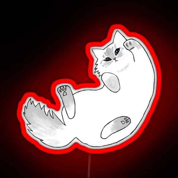 Fluffy Playful Kitten RGB Neon Sign