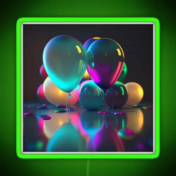 Fluorescent Balloon Game RGB Neon Sign