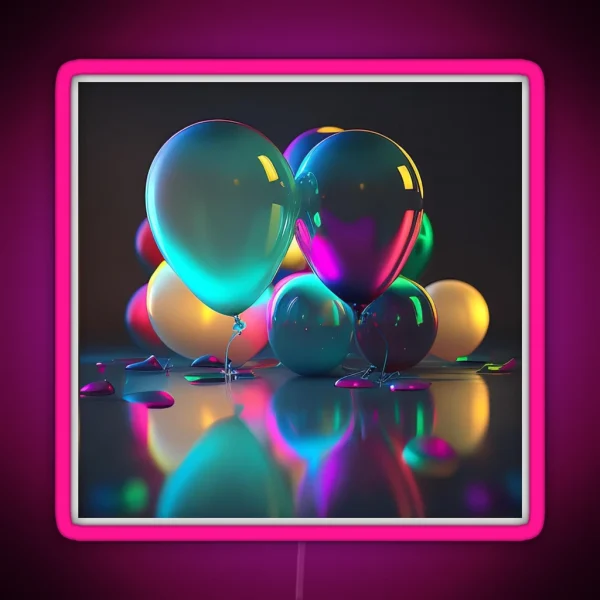 Fluorescent Balloon Game RGB Neon Sign