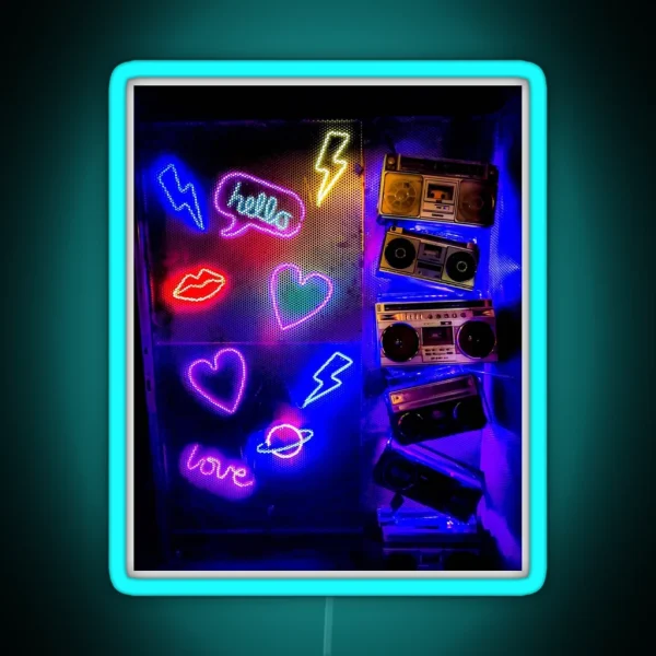 Fluorescent Eccentric Light Print RGB Neon Sign