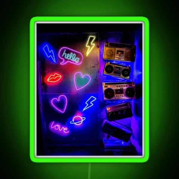 Fluorescent Eccentric Light Print RGB Neon Sign