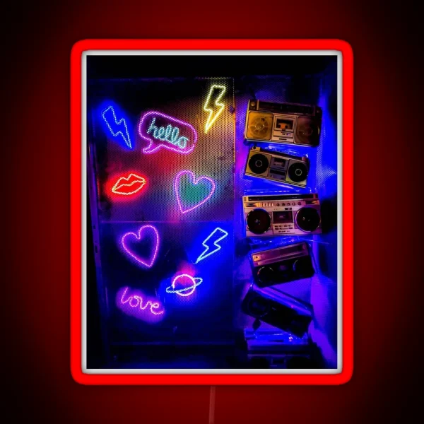 Fluorescent Eccentric Light Print RGB Neon Sign