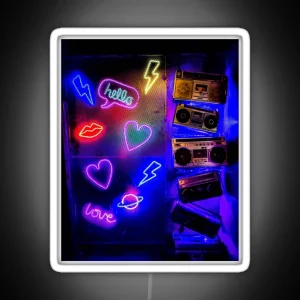 Fluorescent Eccentric Light Print RGB Neon Sign