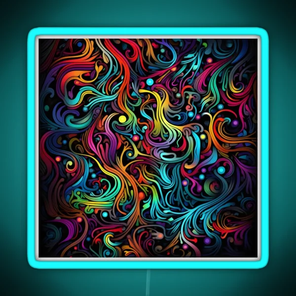 Fluorescent Multicolor Tribal Network Prin RGB Neon Sign