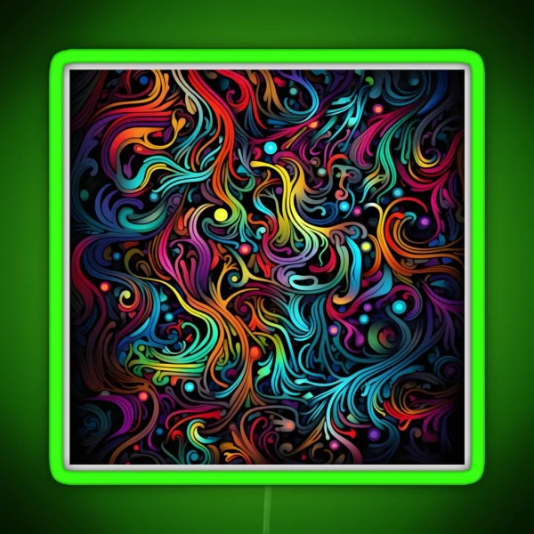 Fluorescent Multicolor Tribal Network Prin RGB Neon Sign