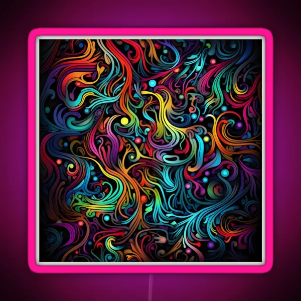 Fluorescent Multicolor Tribal Network Prin RGB Neon Sign