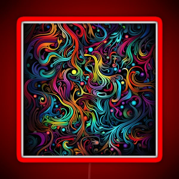 Fluorescent Multicolor Tribal Network Prin RGB Neon Sign