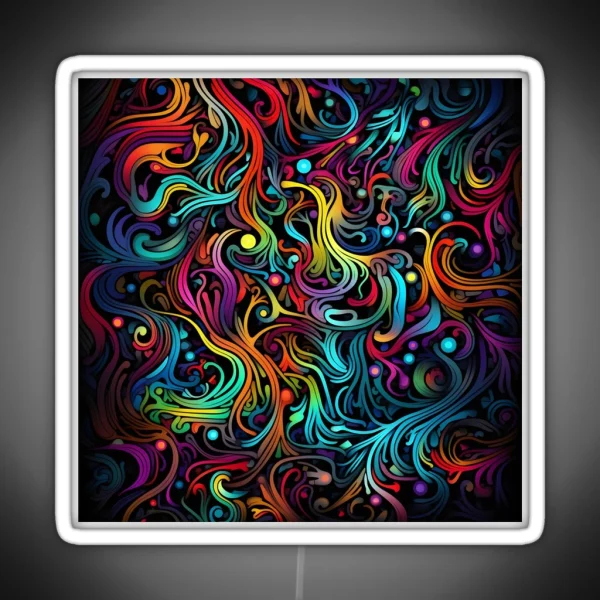 Fluorescent Multicolor Tribal Network Prin RGB Neon Sign
