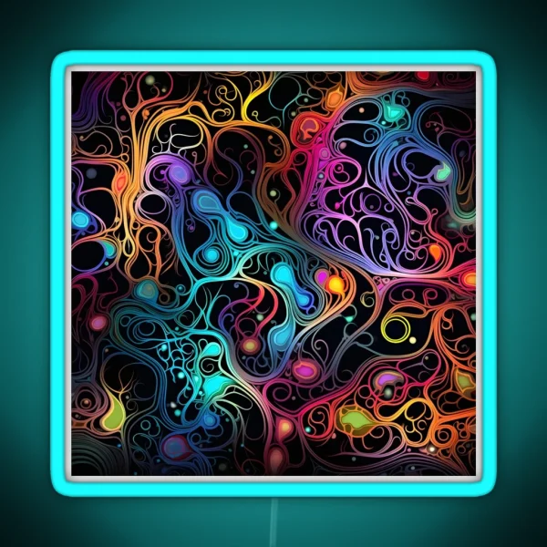 Fluorescent Multicolor Tribal Network Print RGB Neon Sign
