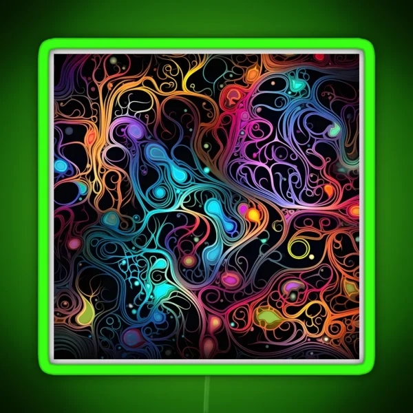 Fluorescent Multicolor Tribal Network Print RGB Neon Sign