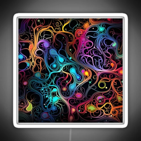 Fluorescent Multicolor Tribal Network Print RGB Neon Sign