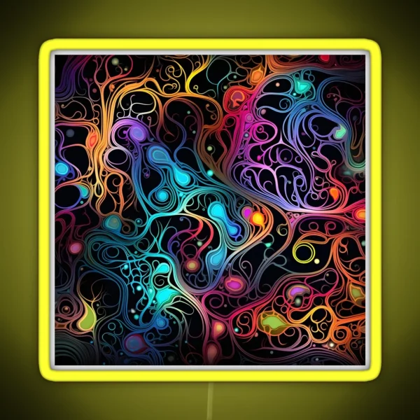 Fluorescent Multicolor Tribal Network Print RGB Neon Sign