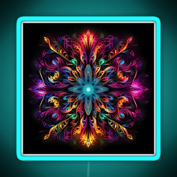 Fluorescent Multicolor Tribal Network Print RGB Neon Sign