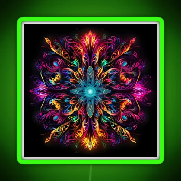 Fluorescent Multicolor Tribal Network Print RGB Neon Sign