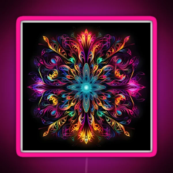 Fluorescent Multicolor Tribal Network Print RGB Neon Sign