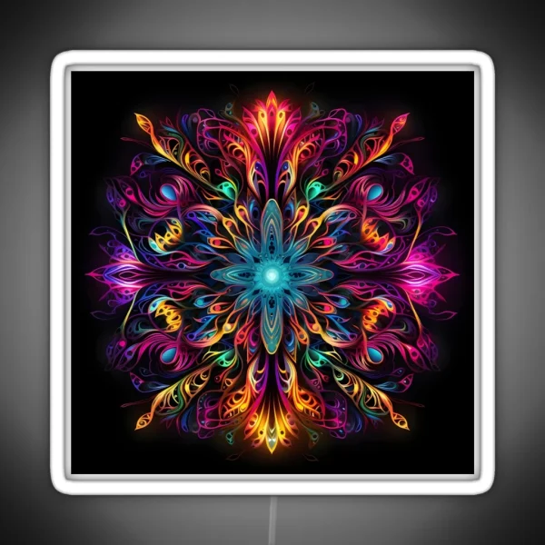 Fluorescent Multicolor Tribal Network Print RGB Neon Sign