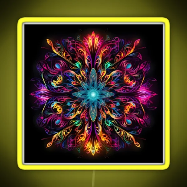 Fluorescent Multicolor Tribal Network Print RGB Neon Sign