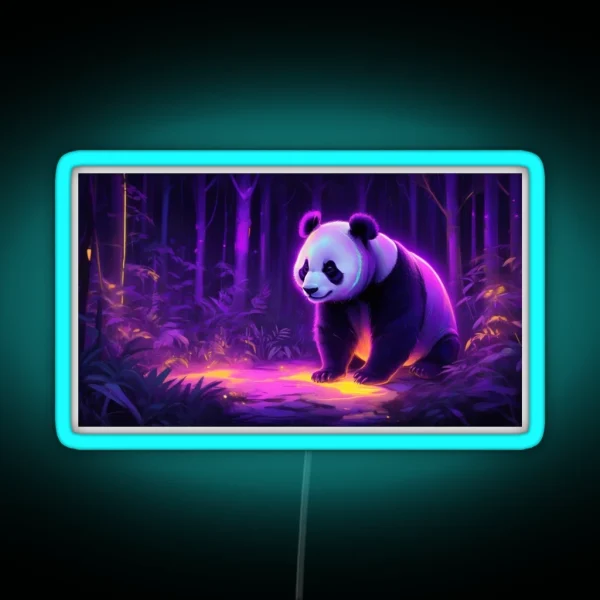 Fluorescent Panda RGB Neon Sign