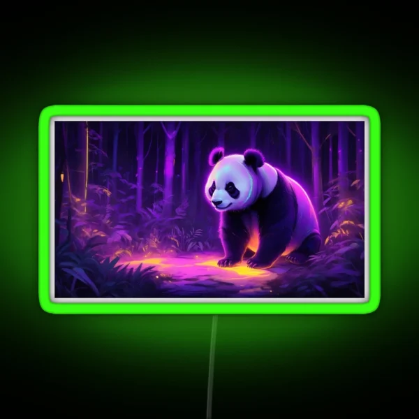 Fluorescent Panda RGB Neon Sign