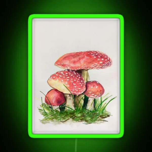 Fly Agaric Family RGB Neon Sign