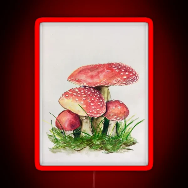 Fly Agaric Family RGB Neon Sign