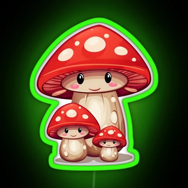Fly Agaric Family RGB Neon Sign