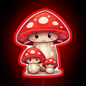 Fly Agaric Family RGB Neon Sign