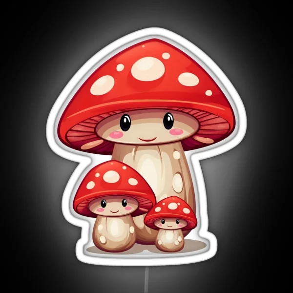 Fly Agaric Family RGB Neon Sign