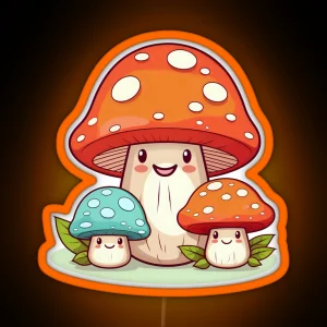 Fly Agaric Family RGB Neon Sign