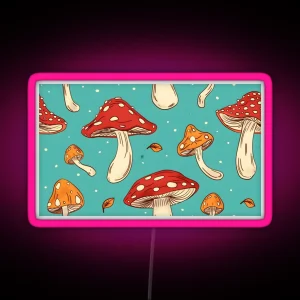 Fly Agaric Fly Agaric Pattern RGB Neon Sign