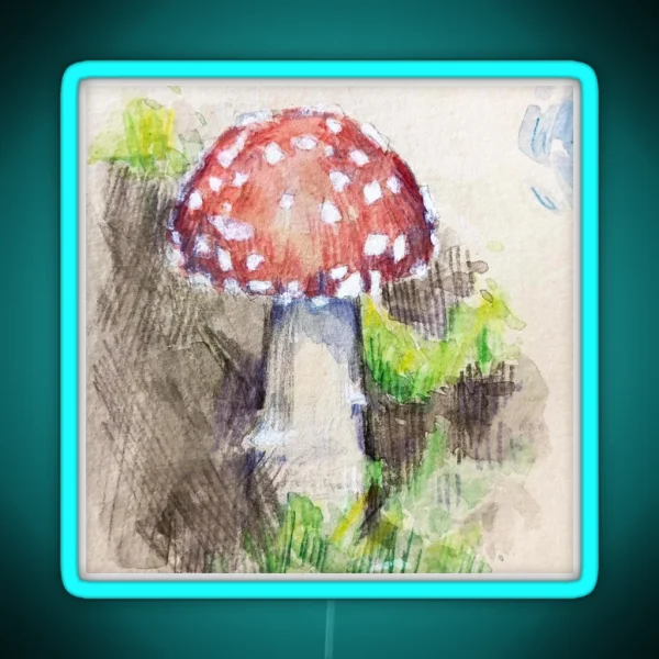 Fly Agaric Illustration RGB Neon Sign