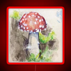 Fly Agaric Illustration RGB Neon Sign