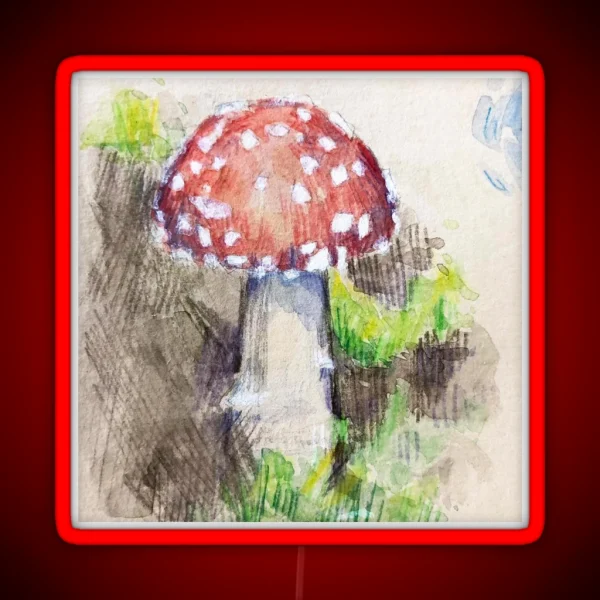 Fly Agaric Illustration RGB Neon Sign