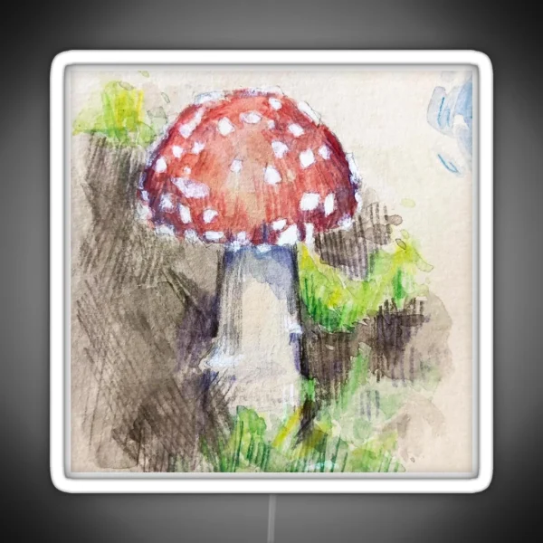 Fly Agaric Illustration RGB Neon Sign