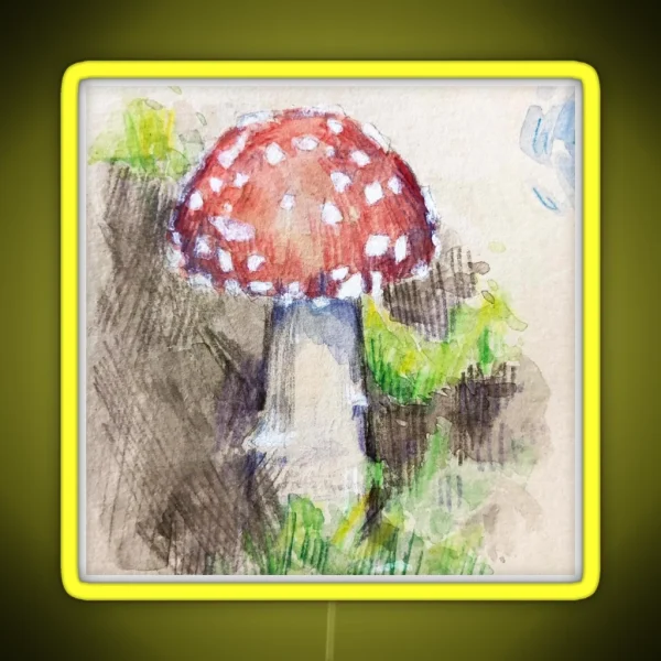 Fly Agaric Illustration RGB Neon Sign