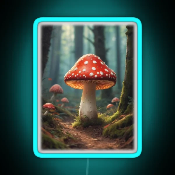 Fly Agaric In The Forest RGB Neon Sign