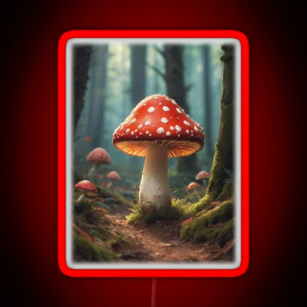 Fly Agaric In The Forest RGB Neon Sign