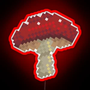 Fly Agaric Mushroom Pixel RGB Neon Sign