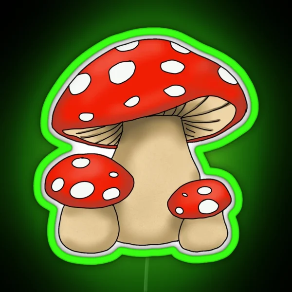Fly Agaric Mushrooms RGB Neon Sign