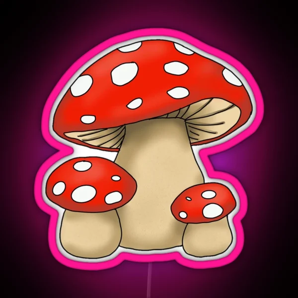 Fly Agaric Mushrooms RGB Neon Sign