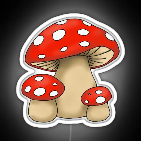 Fly Agaric Mushrooms RGB Neon Sign
