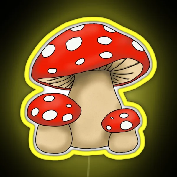 Fly Agaric Mushrooms RGB Neon Sign