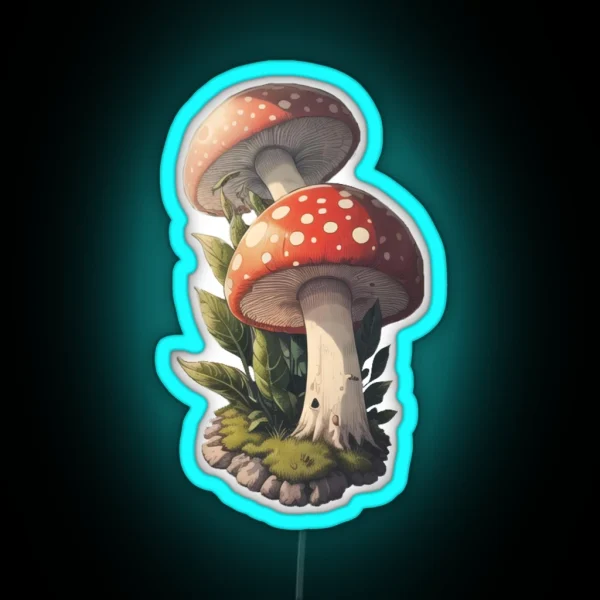 Fly Agaric Mushrooms RGB Neon Sign