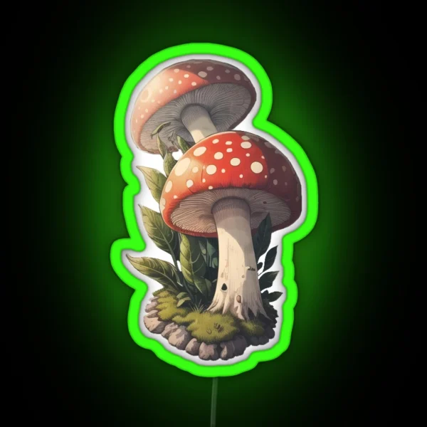 Fly Agaric Mushrooms RGB Neon Sign