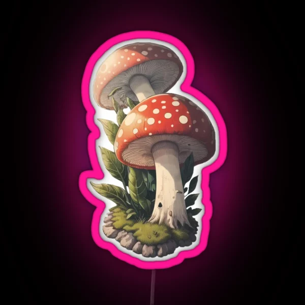 Fly Agaric Mushrooms RGB Neon Sign