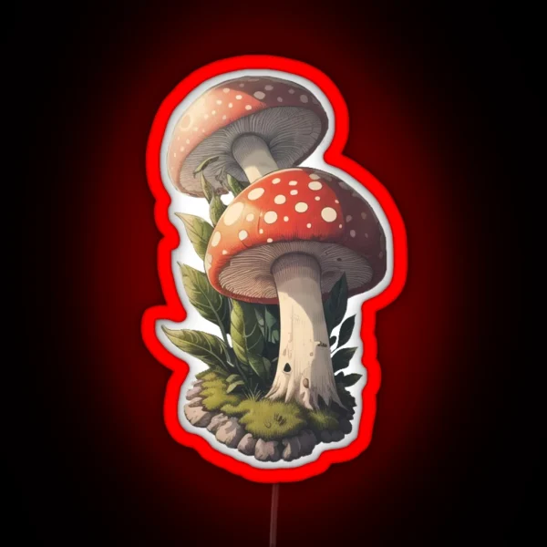Fly Agaric Mushrooms RGB Neon Sign